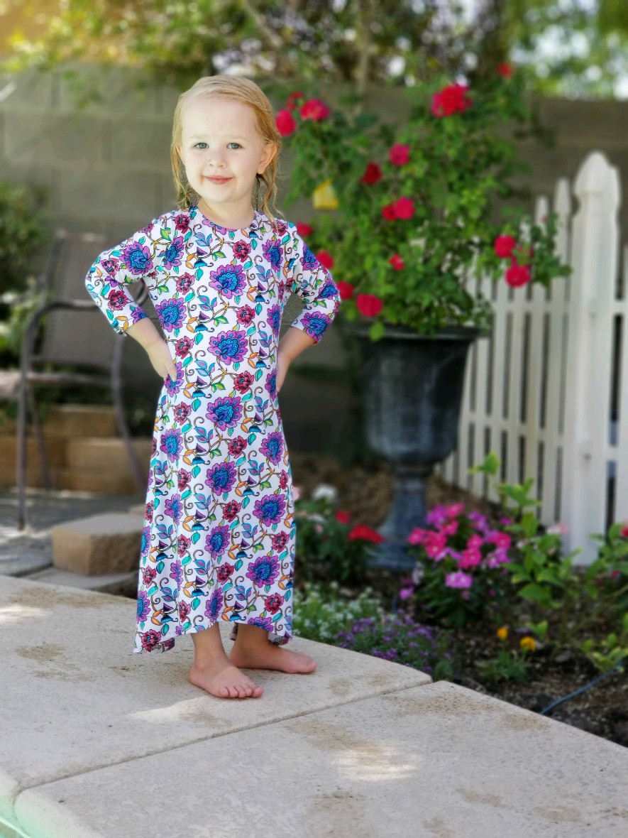 girls modest swim dress