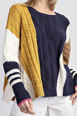 Color Block Navy Sweater