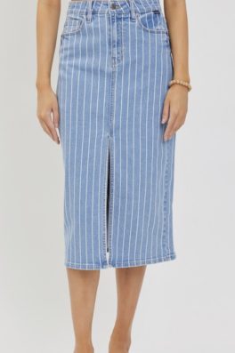 Pin Striped Denim Skirt